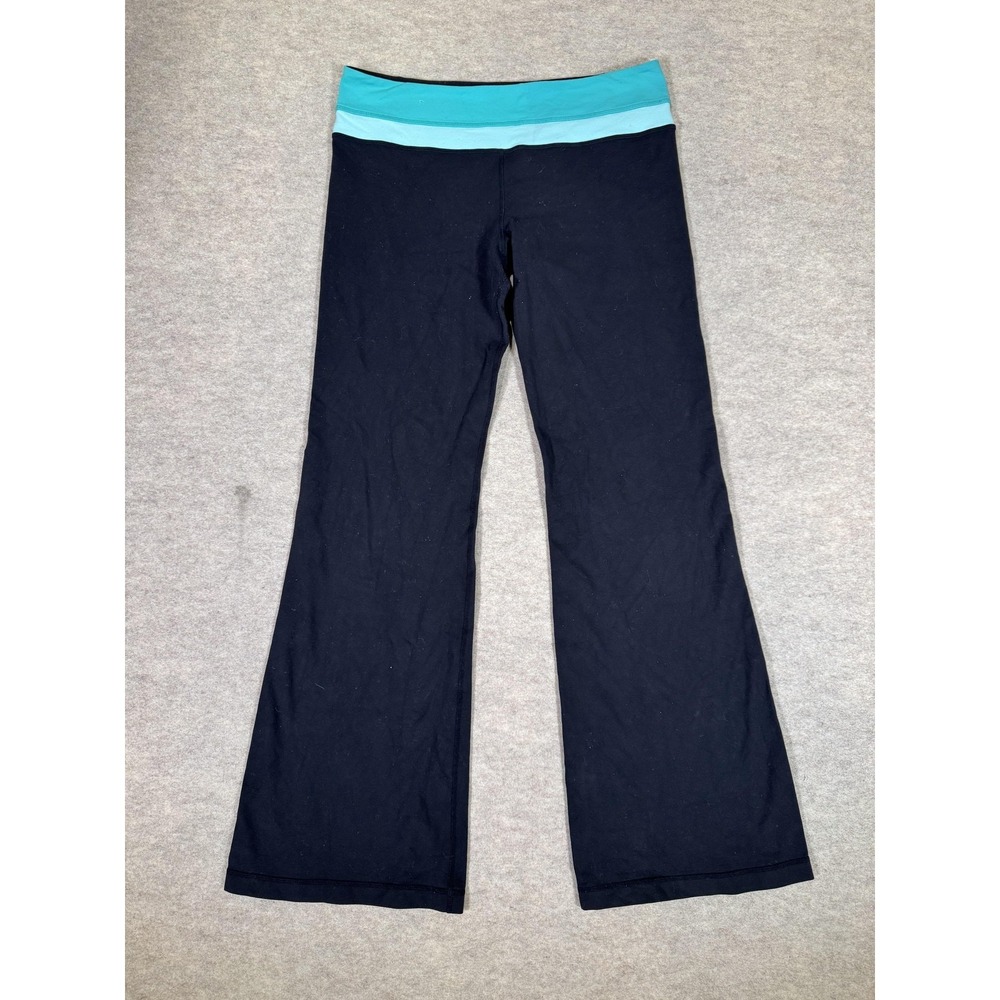 Lululemon Pants Womens 10 Black Bootcut Colorblock Waist Yoga Athletic Gym